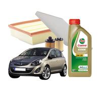 Kit Tagliando Opel Corsa D con 4lt Olio Castrol Edge 5W30 C3 Completo di Filtri