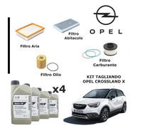 KIT TAGLIANDO OPEL CROSSLAND X 4 FILTRI + OLIO ORIGINALE OPEL 5W30 1.5 D TURBO