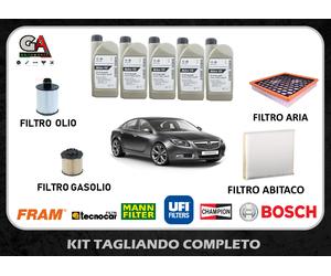 Kit tagliando Opel Insignia 2.0 CDTI 4 filtri 5lt olio Originale Opel dexos 5w30