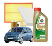 Kit Tagliando Opel Meriva 1.7 Cdti 100cv 74kw 2003 Al 2010 5 Lt Castrol 5w30 C3