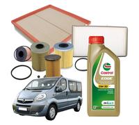 Kit Tagliando Opel Vivaro (X83) 2.0 CDTI 114Cv 84Kw Dal 2006 8LT Castrol 5w30 C3