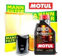 Kit Tagliando Per Audi Q7 4LB 3.0 V6 TDI 4 Filtri Mann + 9LT Olio Motul 5W30