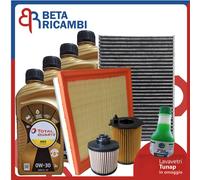 Kit Tagliando Per Citroen C4 II 1.6 BlueHdi 100 115 120 Filtri Olio 0W30 Total