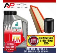KIT TAGLIANDO PER FIAT NEW PANDA 1.2 69CV 51KW 2012 + 3L LITRI SELENIA 20K 10W40