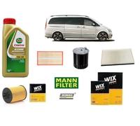 Kit Tagliando per Mercedes Viano 2.2 CDi 110 Kw 150 Hp + 9 Litri Olio Castrol