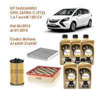 KIT TAGLIANDO PER OPEL ZAFIRA C 1.6 T EcoM 150 CV 11> Z16XNT - 3 FILTRI+OLIO