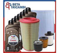 Kit Tagliando Per Peugeot Boxer 2.2 HDI Dal 2006 4 Filtri 7 Olio 5W30 Total