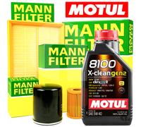 Kit Tagliando Per Renault Megane II 1.5 DCI 4 Filtri Mann + 5LT Olio Motul 5W40