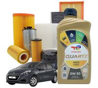 Kit Tagliando Peugeot 208 4L Olio Total Quartz Ineo First 0W30