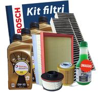 Kit Tagliando Peugeot 3008 5008 II 1.5 BlueHdi Filtri Bosch 4 Olio 0W30 Total