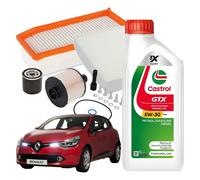 Kit Tagliando Renault Captur Clio IV 1.5 Dci + 5 Litri Castrol Gtx 5w30 RN17