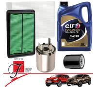KIT TAGLIANDO RENAULT KADJAR 1.5 DCI 110CV 4 FILTRI + 5LT ELF 5W30 NO SENSORE