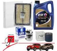 KIT TAGLIANDO RENAULT KADJAR 1.5 DCI 110CV FILTRI ORIGINALI + 5LT ELF 5W30