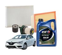 Kit Tagliando Renault Megane IV 1.5 dCi Filtri Completi 5L Elf Evolution 5W30