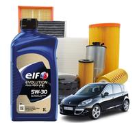KIT TAGLIANDO RENAULT SCENIC III 1.5 dCi 110CV 81KW DAL 04/2009 + ELF FE 5W30