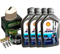 KIT TAGLIANDO SHELL ADVANCE 10W40 FILTRO OLIO ARIA CANDELE KAWASAKI Z 1000 03 06
