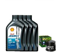 KIT/TAGLIANDO SHELL ADVANCE 15W50/FILTRO OLIO APRILIA RSV4 R 1000 2009 2011