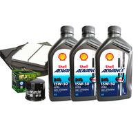 Kit tagliando Shell Advance Ultra 15W50 filtro olio aria Suzuki SFV 650 Gladius