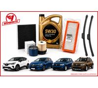 KIT TAGLIANDO + SPAZZOLE RENAULT CAPTUR CLIO MEGANE IV 1.5 DCI OLIO 5 LITRI 5W30