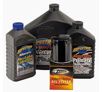 Kit Tagliando Spectro Olio Motore 20W-50 + Primaria + Cambio + Filtro Olio Nero x Harley Dyna Softail Touring V-Rod dal 1999 al 2017