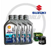 KIT/TAGLIANDO SUZUKI GSX/750 W X Y K1 1998/02 SHELL/ADVANCE 15W50 FILTRO/OLIO