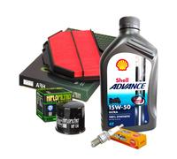 KIT/TAGLIANDO Suzuki GSX/R/1000 2005/2006 Shell 15W50 filtro olio aria candele