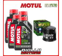KIT TAGLIANDO SUZUKI GSX750 2001 FILTRO OLIO MOTUL 5100 10W40 4x104066+HF138
