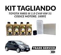 Kit Tagliando TOYOTA YARIS III 1.0 CV69 KW51 + 4LT TOTAL 9000 GF5 0W20