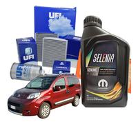 Kit Tagliando Ufi 4 litri olio motore Selenia Wr Pure Energy 5w30 per Fiat Qubo
