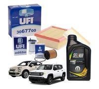 Kit Tagliando UFI con Filtri e Olio Selenia 0W30 per Fiat 500X e Jeep Renegade