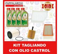 KIT TAGLIANDO VOLKSWAGEN GOLF V 2.0 TDI 140CV 103KW DAL 2003 + 4 CASTROL LL 5W30