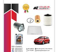 KIT TAGLIANDO VOLKSWAGEN POLO 1.2 TDI 75CV 55KW DAL 10/2009 +5L LIQUI MOLY 5W30