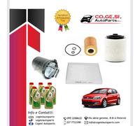 KIT TAGLIANDO VOLKSWAGEN POLO 1.2 TDI 75CV 55KW DAL 10/2009 +5LCASTROL EDGE 5W30