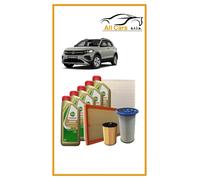 KIT TAGLIANDO VW T-CROSS 1.6 TDI 4 FILTRI + 5 LT. OLIO CASTROL LL III 5W30
