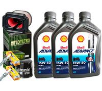 KIT/TAGLIANDO YAMAHA XSR 700 2016 SHELL ULTRA 15W50 FILTRO OLIO ARIA CANDELE