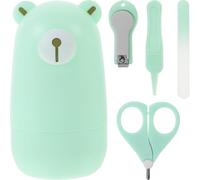 Kit Tagliaunghie per Ragazzo Ragazza Forbicine e Tronchesino Verde | Abs e Acciaio Inossidabile, Custodia Inclusa, Punte Arrotondate, Set per Shower