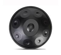 Kit Tamburo a Lingua in Acciaio, Tamburo a Mano 18 in, Strumento a Percussione, 9 Note Classiche in Sol Minore, Ideale per Meditazione Yoga, L'educazione Musicale e L'intrattenimento-Black||18in