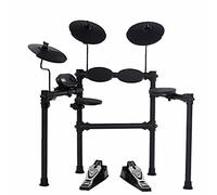 Kit tamburo elettronico pieghevole, set di otto pezzi di tamburo elettronico facile da montare rack e tamburo, per una voce ideale, App per telefoni cellulari disponibile, nero
