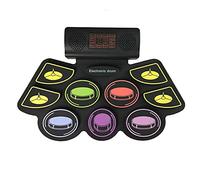 Kit tamburo elettronico portatile, set di tamburi elettronici con 2 pedali/bacchette per batteria,può essere collegato al telefono o al computer DTX videogiochi,ideale per principianti