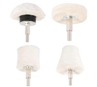 Kit tampone for lucidatura da 4 pollici for metallo, legno, plastica | Tamponi in lana densa con supporto rinforzato for smerigliatrici e utensili rotanti(4PCS)