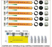 KIT TAPPARELLE ELETTRICHE 5 MOTORI 90 Kg 5 CENTRALI 5 RADIOCOMANDI 1 CANALE 333
