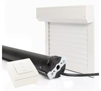 Kit tapparelle elettriche cablate regolabili in alluminio, h155 x l120 cm, montaggio facile, per finestre