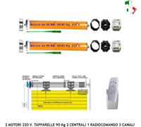 KIT TAPPARELLE ELETTRICHE MOTORI 220 V 90 Kg 2 CENTRALI 1 RADIOCOMANDI 3 CANALI