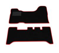 Kit Tappetini Auto compatibili con Iveco Daily - Cabina doppia 2006-2014 | Set Tappeti in Moquette, Tappeto auto su misura, bordo rosso