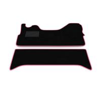 Kit Tappetini Auto compatibili con Iveco Daily - Cabina doppia 2014-2025 | Set Tappeti in Moquette, Tappeto auto su misura, bordo fucsia