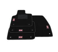 Kit Tappetini Auto compatibili con Jaguar E-Pace - Plug-in Hybrid 2021-2025 | Set Tappeti in Moquette, Bandiera Regno Unito, Tappeto auto su misura
