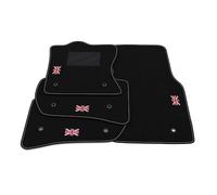 Kit Tappetini Auto compatibili con Jaguar F-Pace 2016-2025 | Set Tappeti in Moquette, Bandiera Regno Unito, Tappeto auto su misura