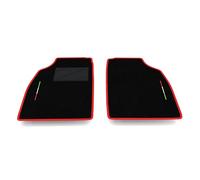 Kit Tappetini Auto compatibili con Ligier JS50 Hatchback 3 porte 2010-2025 | Set Tappeti in Moquette, Bandiera Italia, bordo rosso, Tappeto auto su misura