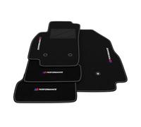 Kit Tappetini Auto compatibili con Opel Karl 2015-2019 | Set Tappeti in Moquette, PERFORMANCE blu/rosso, Tappeto auto su misura