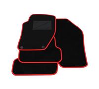 Kit Tappetini Auto compatibili con Peugeot 308 CC 2009-2014 | Set Tappeti in Moquette, Tappeto auto su misura, bordo rosso